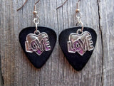 CLEARANCE Love Heart Charm Guitar Pick Earrings - Pick Your Color