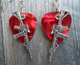 CLEARANCE Machine Gun Charm Guitar Pick Earrings - Pick Your Color