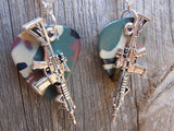 CLEARANCE Machine Gun Charm Guitar Pick Earrings - Pick Your Color