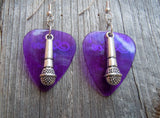 CLEARANCE Microphone Charm Guitar Pick Earrings - Pick Your Color