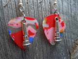 CLEARANCE Microphone Charm Guitar Pick Earrings - Pick Your Color