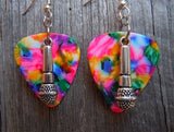 CLEARANCE Microphone Charm Guitar Pick Earrings - Pick Your Color