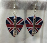 CLEARANCE Microphone Charm Guitar Pick Earrings - Pick Your Color