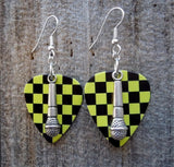 CLEARANCE Microphone Charm Guitar Pick Earrings - Pick Your Color