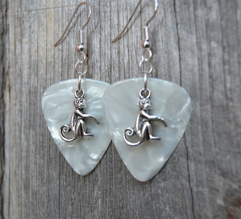 CLEARANCE Monkey Charm Guitar Pick Earrings - Pick Your Color