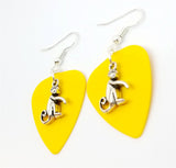 CLEARANCE Monkey Charm Guitar Pick Earrings - Pick Your Color
