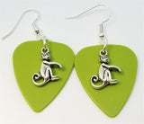 CLEARANCE Monkey Charm Guitar Pick Earrings - Pick Your Color