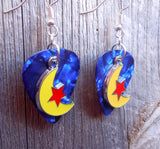 Yellow Half Moon and Red Star Charm Guitar Pick Earrings - Pick Your Color