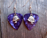 Small Mushrooms Charm Guitar Pick Earrings - Pick Your Color