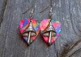 CLEARANCE Tall Mushroom Charm Guitar Pick Earrings - Pick Your Color