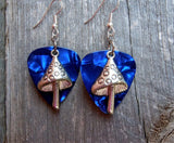 CLEARANCE Tall Mushroom Charm Guitar Pick Earrings - Pick Your Color