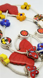 Magnesite Butterflies and Flower Beads on A White Seed Bead Necklace