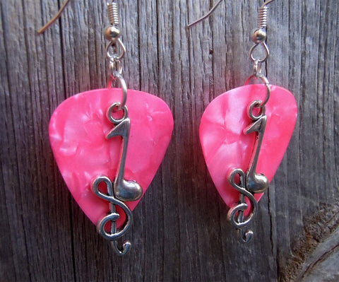 Note and Clef Guitar Pick Earrings - Pick Your Color