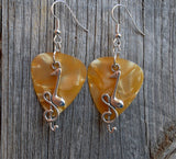 Note and Clef Guitar Pick Earrings - Pick Your Color
