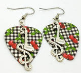 Note and Clef Guitar Pick Earrings - Pick Your Color