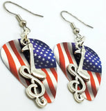 Note and Clef Guitar Pick Earrings - Pick Your Color