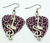 Note and Clef Guitar Pick Earrings - Pick Your Color