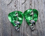 Note and Clef Guitar Pick Earrings - Pick Your Color
