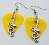 Note and Clef Guitar Pick Earrings - Pick Your Color