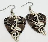 Note and Clef Guitar Pick Earrings - Pick Your Color