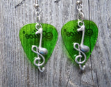 Note and Clef Guitar Pick Earrings - Pick Your Color
