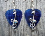 Note and Clef Guitar Pick Earrings - Pick Your Color