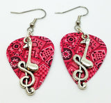 Note and Clef Guitar Pick Earrings - Pick Your Color
