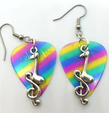 Note and Clef Guitar Pick Earrings - Pick Your Color
