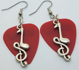 Note and Clef Guitar Pick Earrings - Pick Your Color