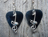 Note and Clef Guitar Pick Earrings - Pick Your Color