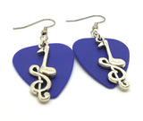 Note and Clef Guitar Pick Earrings - Pick Your Color