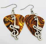 Note and Clef Guitar Pick Earrings - Pick Your Color
