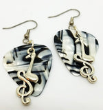 Note and Clef Guitar Pick Earrings - Pick Your Color