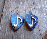 CLEARANCE Heart Music Note Charm Guitar Pick Earrings - Pick Your Color