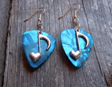 CLEARANCE Heart Music Note Charm Guitar Pick Earrings - Pick Your Color