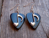 CLEARANCE Heart Music Note Charm Guitar Pick Earrings - Pick Your Color