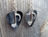 CLEARANCE Heart Music Note Charm Guitar Pick Earrings - Pick Your Color