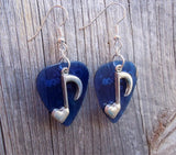 CLEARANCE Heart Music Note Charm Guitar Pick Earrings - Pick Your Color