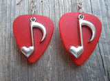 CLEARANCE Heart Music Note Charm Guitar Pick Earrings - Pick Your Color