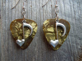 CLEARANCE Heart Music Note Charm Guitar Pick Earrings - Pick Your Color