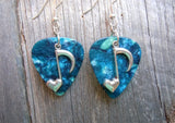 CLEARANCE Heart Music Note Charm Guitar Pick Earrings - Pick Your Color