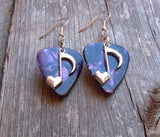 CLEARANCE Heart Music Note Charm Guitar Pick Earrings - Pick Your Color