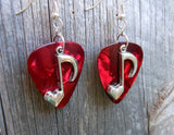 CLEARANCE Heart Music Note Charm Guitar Pick Earrings - Pick Your Color