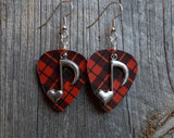 CLEARANCE Heart Music Note Charm Guitar Pick Earrings - Pick Your Color