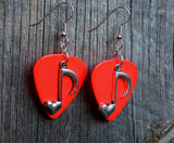 CLEARANCE Heart Music Note Charm Guitar Pick Earrings - Pick Your Color