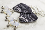 Ouija Board Guitar Pick Earrings with Opal Swarovski Crystal Dangles
