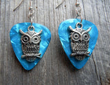CLEARANCE Owl Charm Guitar Pick Earrings - Pick Your Color