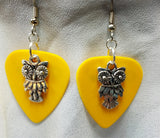 Owl Charm Guitar Pick Earrings - Pick Your Color