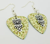 Owl Charm Guitar Pick Earrings - Pick Your Color