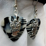 Owl Charm Guitar Pick Earrings - Pick Your Color